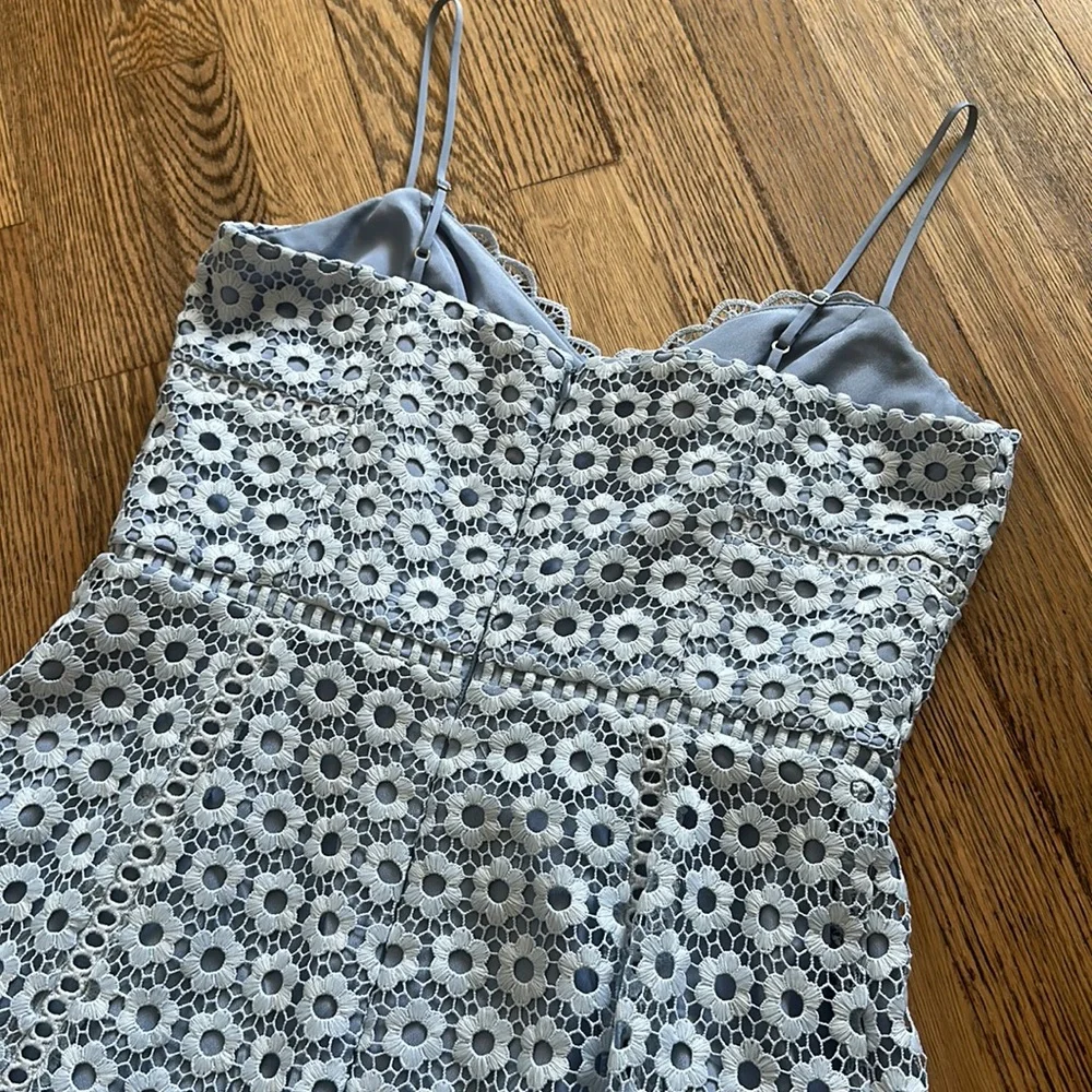 J Crew Daisy Lace Dress Light Blue - Picture 7 of 8